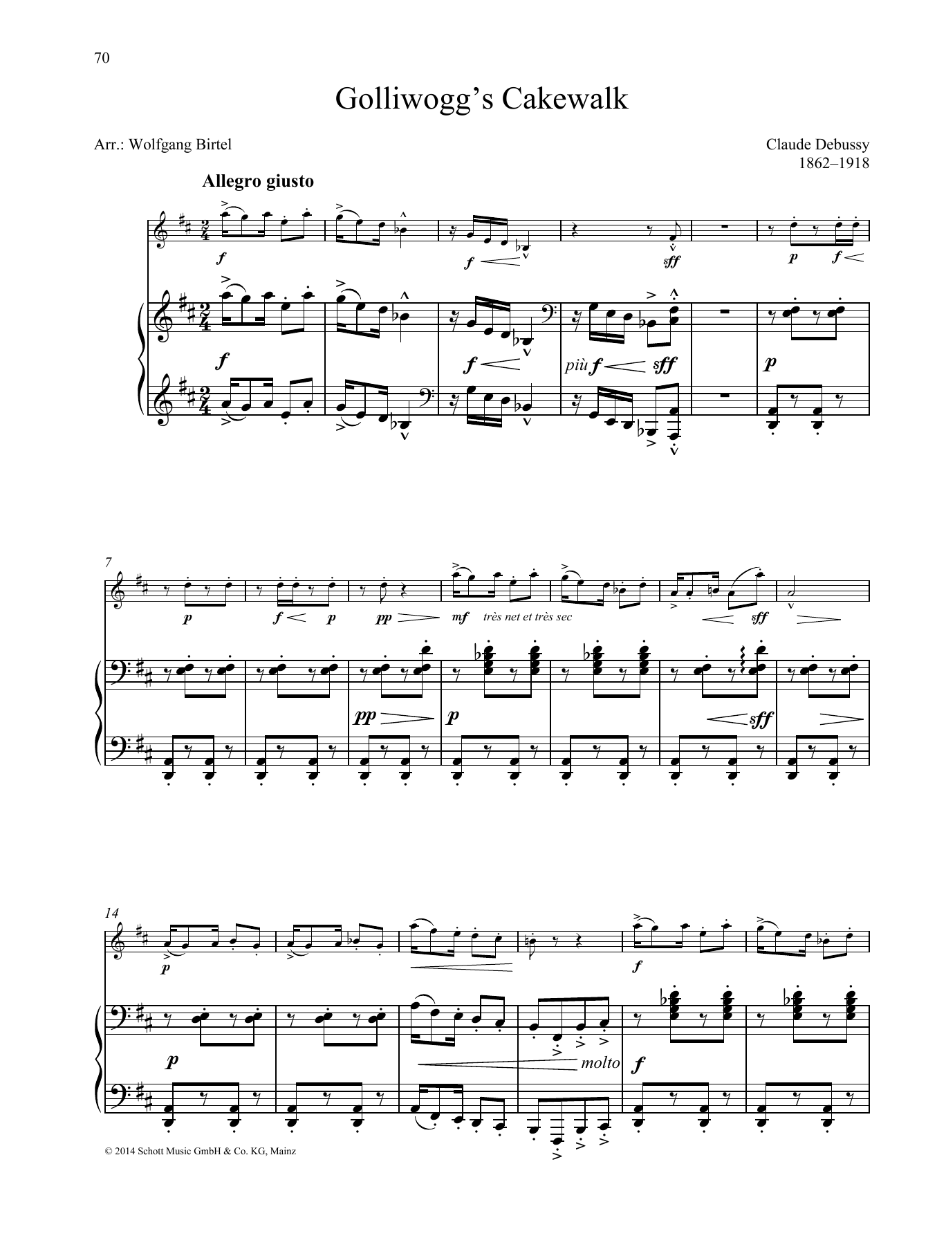 Learn to play Claude Debussy Golliwogg's Cakewalk sheet music for String Solo in minutes. Claude Debussy Golliwogg's Cakewalk sheet music preview music notes and score for String Solo including 8 page(s)