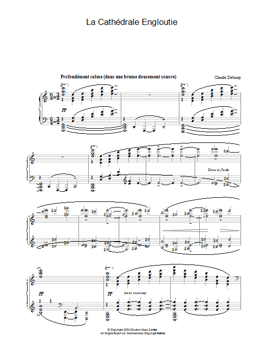Learn to play Claude Debussy La Cathédrale Engloutie sheet music for Piano in minutes. Claude Debussy La Cathédrale Engloutie sheet music preview music notes and score for Piano including 6 page(s)