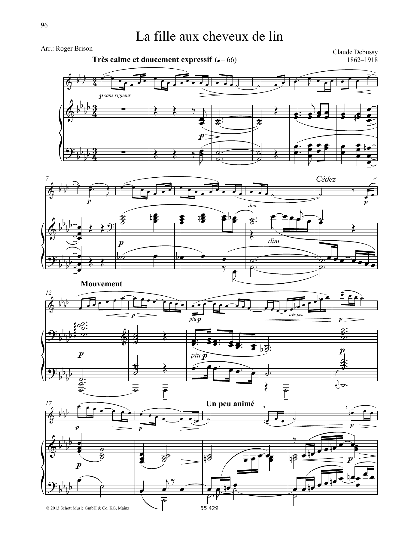 Learn to play Claude Debussy La fille aux chevreux de lin sheet music for Woodwind Solo in minutes. Claude Debussy La fille aux chevreux de lin sheet music preview music notes and score for Woodwind Solo including 3 page(s)