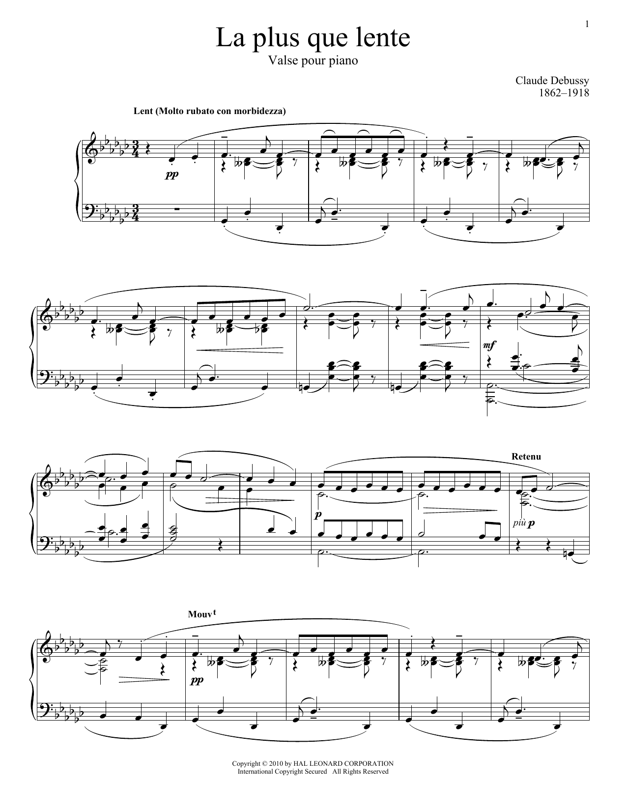 Learn to play Claude Debussy La Plus Que Lente sheet music for Piano in minutes. Claude Debussy La Plus Que Lente sheet music notes and chords