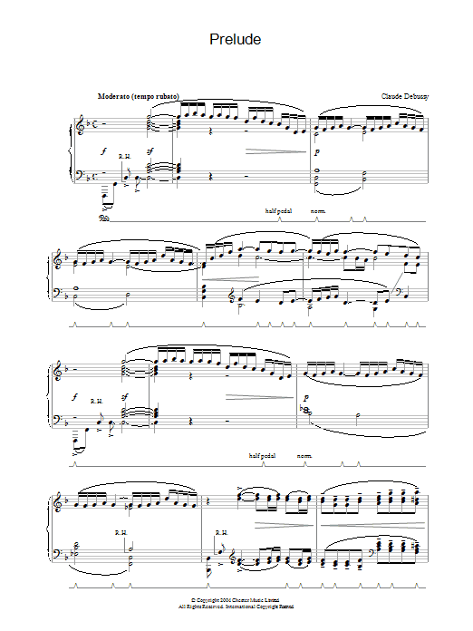 Learn to play Claude Debussy Prelude sheet music for Piano in minutes. Claude Debussy Prelude sheet music preview music notes and score for Piano including 6 page(s)