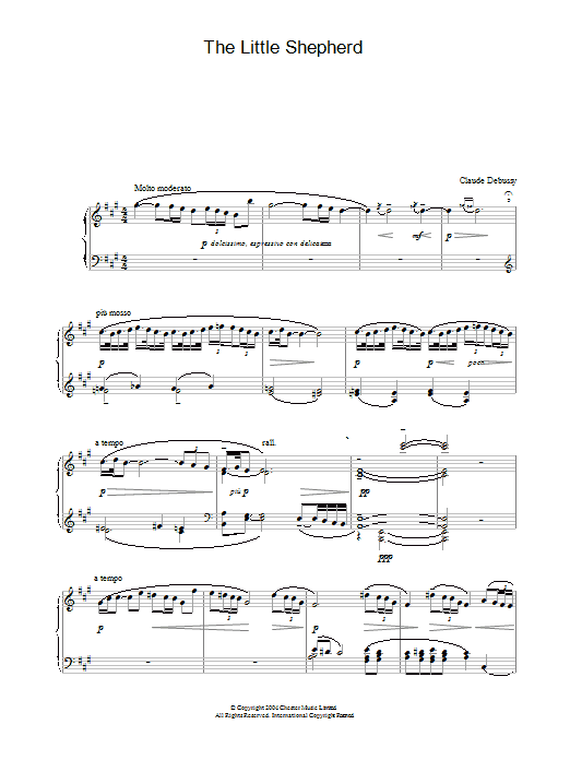 Learn to play Claude Debussy The Little Shepherd sheet music for Piano in minutes. Claude Debussy The Little Shepherd sheet music preview music notes and score for Piano including 2 page(s)
