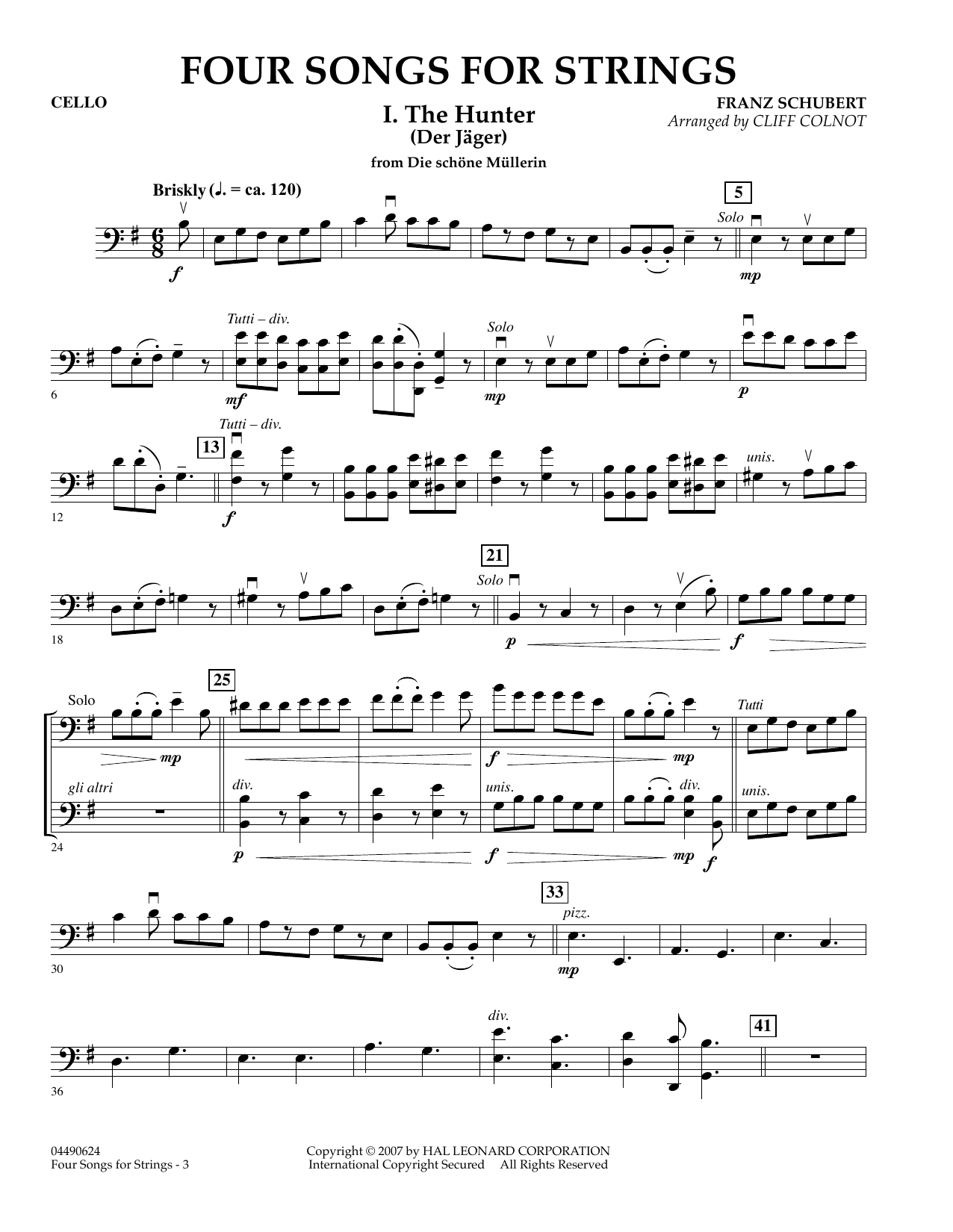 Learn to play Cliff Colnot Four Songs for Strings - Cello sheet music for Orchestra in minutes. Cliff Colnot Four Songs for Strings - Cello sheet music preview music notes and score for Orchestra including 11 page(s)