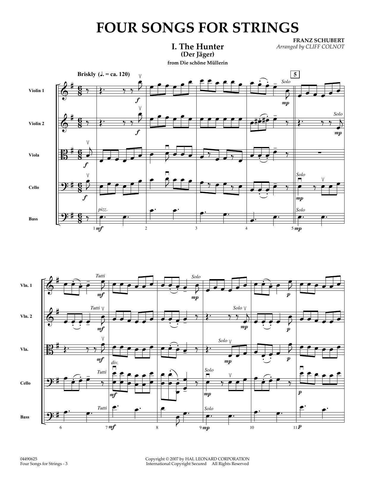Learn to play Cliff Colnot Four Songs for Strings - Full Score sheet music for Orchestra in minutes. Cliff Colnot Four Songs for Strings - Full Score sheet music preview music notes and score for Orchestra including 33 page(s)