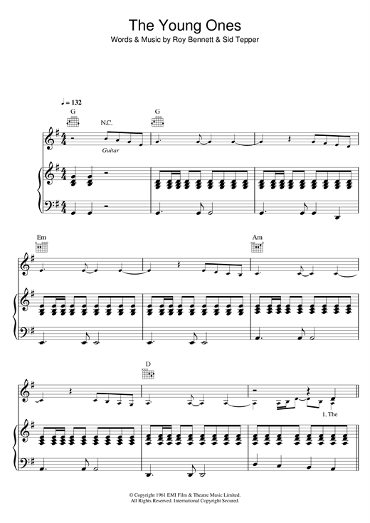 Learn to play Cliff Richard The Young Ones sheet music for Piano, Vocal & Guitar in minutes. Cliff Richard The Young Ones sheet music notes and chords