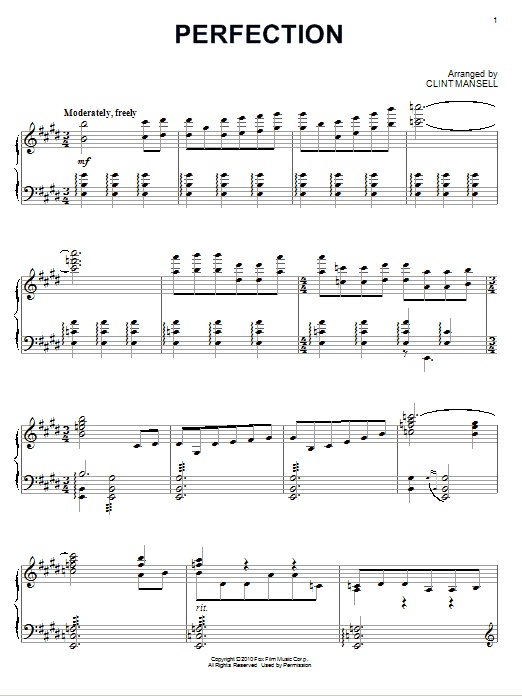 Learn to play Clint Mansell Perfection sheet music for Piano in minutes. Clint Mansell Perfection sheet music preview music notes and score for Piano including 12 page(s)