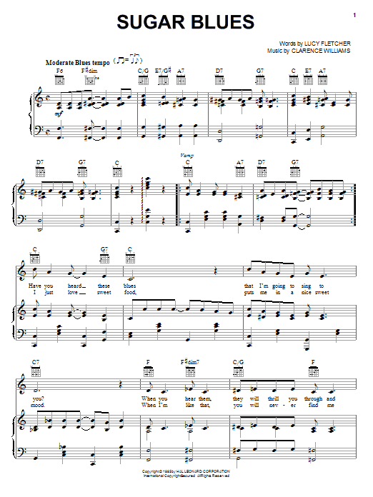 Learn to play Clyde McCoy and his Orchestra Sugar Blues sheet music for Piano, Vocal & Guitar (Right-Hand Melody) in minutes. Clyde McCoy and his Orchestra Sugar Blues sheet music notes and chords