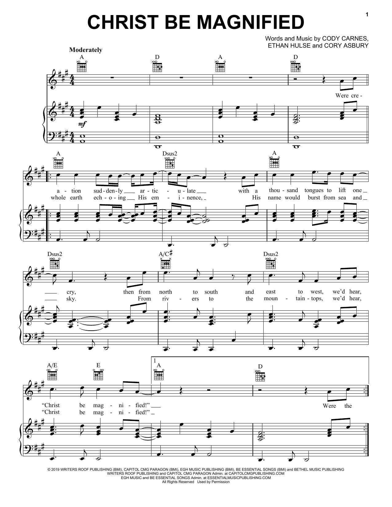 Learn to play Cody Carnes Christ Be Magnified sheet music for Piano, Vocal & Guitar (Right-Hand Melody) in minutes. Cody Carnes Christ Be Magnified sheet music notes and chords