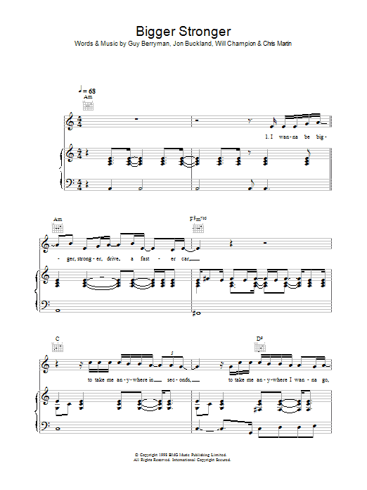 Learn to play Coldplay Bigger Stronger sheet music for Guitar Tab in minutes. Coldplay Bigger Stronger sheet music preview music notes and score for Guitar Tab including 6 page(s)