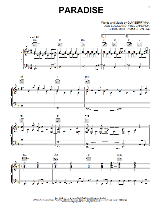 Learn to play Coldplay Paradise sheet music for E-Z Play Today in minutes. Coldplay Paradise sheet music preview music notes and score for E-Z Play Today including 8 page(s)