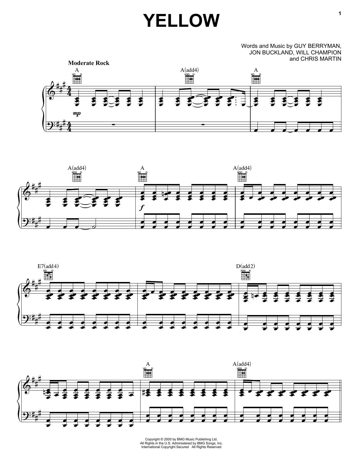 Learn to play Coldplay Yellow sheet music for Piano, Vocal & Guitar in minutes. Coldplay Yellow sheet music notes and chords