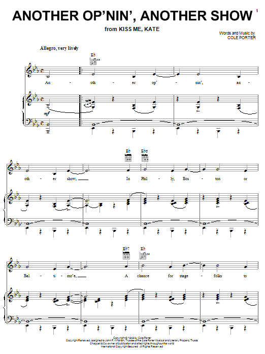 Learn to play Cole Porter Another Op'nin', Another Show sheet music for Piano in minutes. Cole Porter Another Op'nin', Another Show sheet music notes and chords