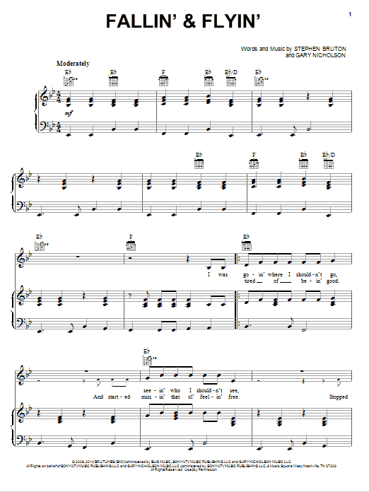 Learn to play Colin Farrell and Jeff Bridges Fallin' & Flyin' sheet music for Piano, Vocal & Guitar (Right-Hand Melody) in minutes. Colin Farrell and Jeff Bridges Fallin' & Flyin' sheet music preview music notes and score for Piano, Vocal & Guitar (Right-Hand Melody) including 5 page(s)
