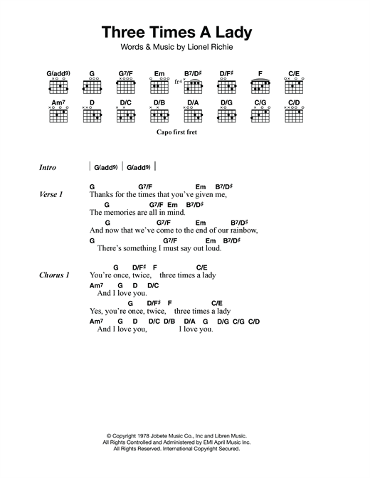 Learn to play Commodores Three Times A Lady sheet music for E-Z Play Today in minutes. Commodores Three Times A Lady sheet music preview music notes and score for E-Z Play Today including 3 page(s)