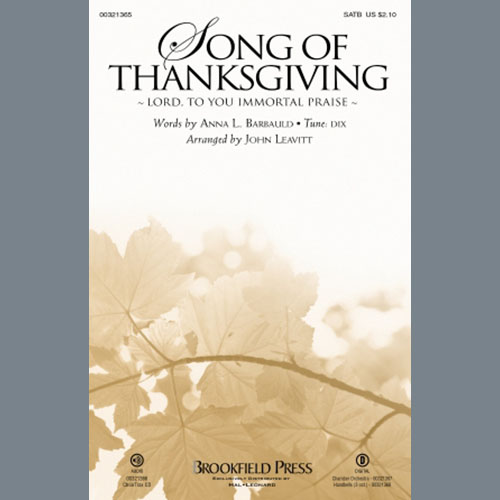 Conrad Kocher Song Of Thanksgiving (arr. John Leavitt) profile picture