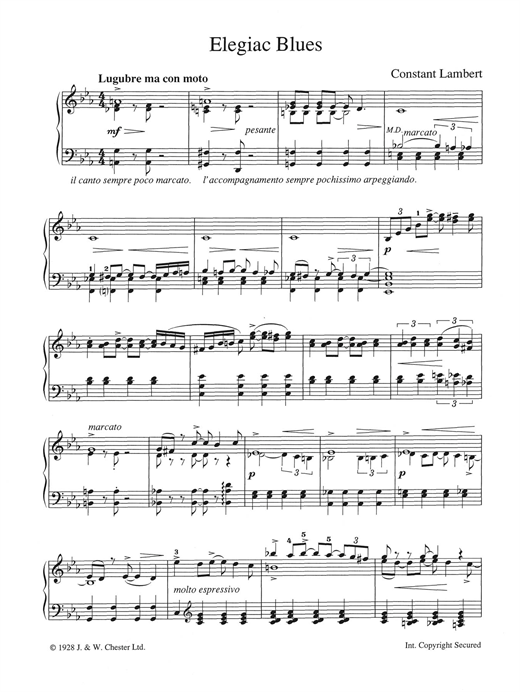 Learn to play Constant Lambert Elegiac Blues sheet music for Piano in minutes. Constant Lambert Elegiac Blues sheet music notes and chords