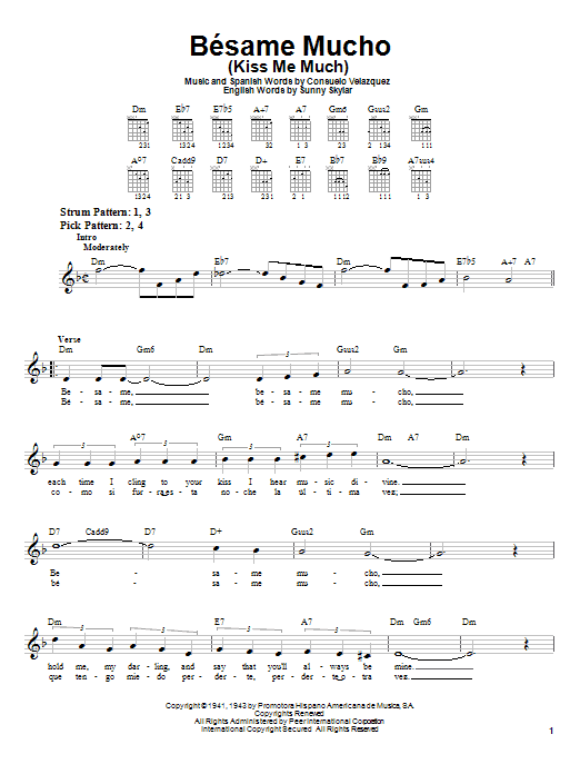 Learn to play Consuelo Velazquez Besame Mucho (Kiss Me Much) sheet music for Easy Piano in minutes. Consuelo Velazquez Besame Mucho (Kiss Me Much) sheet music notes and chords