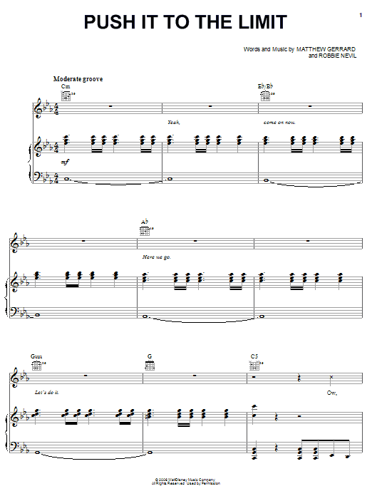 Learn to play Corbin Bleu Push It To The Limit sheet music for Piano, Vocal & Guitar (Right-Hand Melody) in minutes. Corbin Bleu Push It To The Limit sheet music preview music notes and score for Piano, Vocal & Guitar (Right-Hand Melody) including 6 page(s)