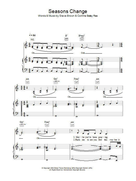 Learn to play Corinne Bailey Rae Seasons Change sheet music for Lyrics & Chords in minutes. Corinne Bailey Rae Seasons Change sheet music preview music notes and score for Lyrics & Chords including 2 page(s)