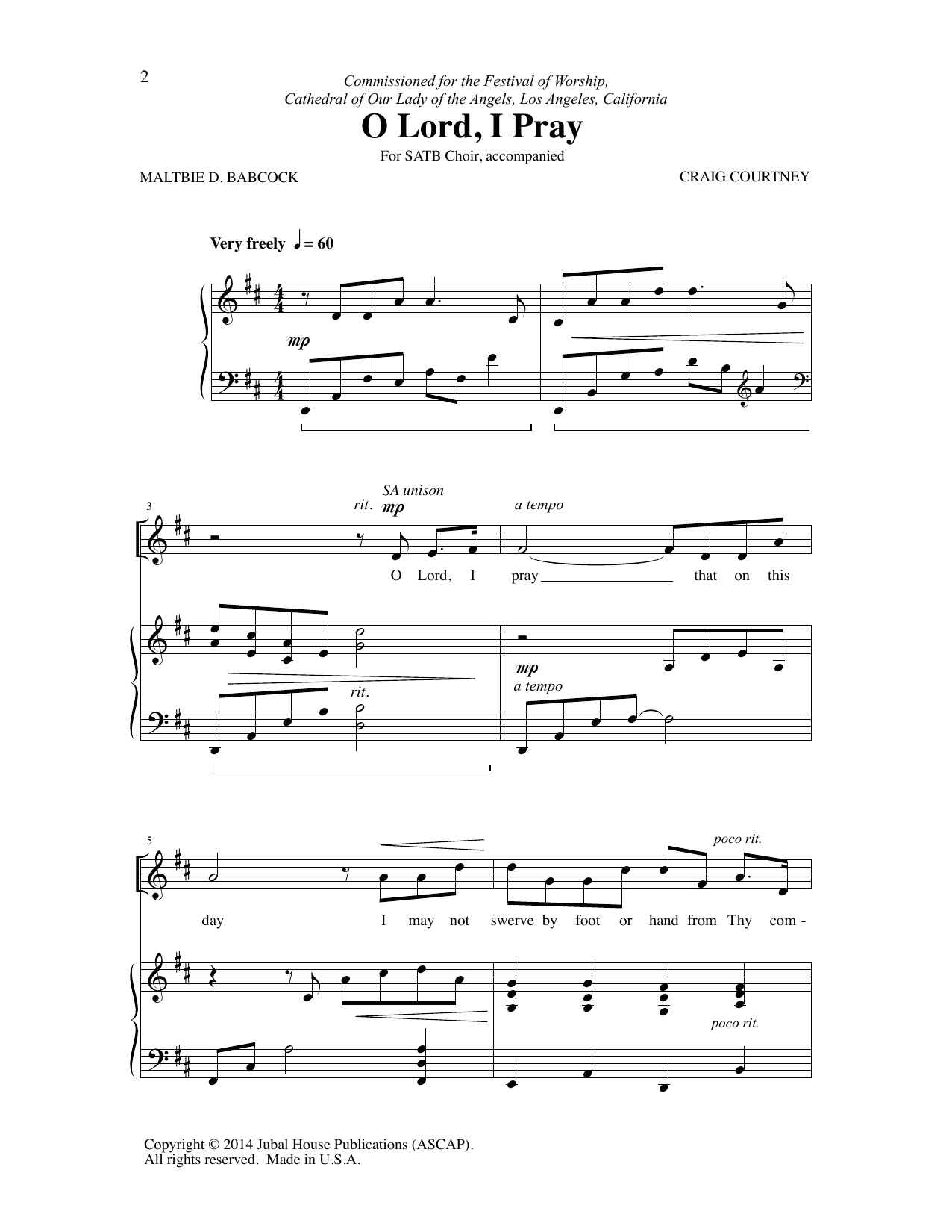 Craig Courtney O Lord, I Pray sheet music, chords, lyrics - Printable PDF for SATB Choir
