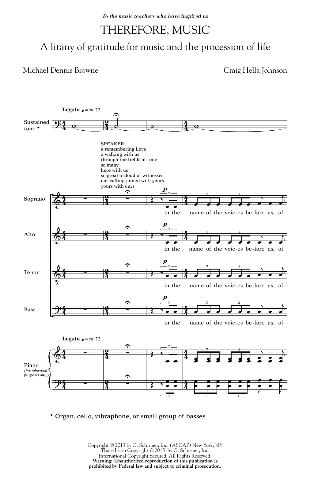 Craig Hella Johnson Therefore, Music sheet music, chords, lyrics - Printable PDF for SATB