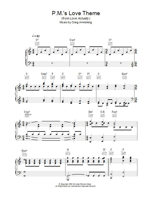 Learn to play Craig Armstrong P.M.'s Love Theme (from Love Actually) sheet music for Piano in minutes. Craig Armstrong P.M.'s Love Theme (from Love Actually) sheet music preview music notes and score for Piano including 3 page(s)