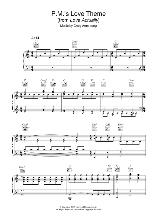 Learn to play Craig Armstrong P.M.'s Love Theme (from Love Actually) sheet music for Piano in minutes. Craig Armstrong P.M.'s Love Theme (from Love Actually) sheet music notes and chords