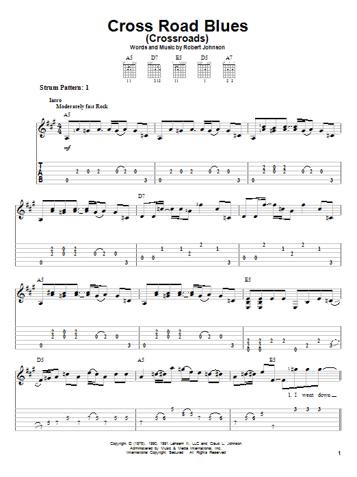 Learn to play Cream Cross Road Blues (Crossroads) sheet music for Easy Guitar Tab in minutes. Cream Cross Road Blues (Crossroads) sheet music notes and chords