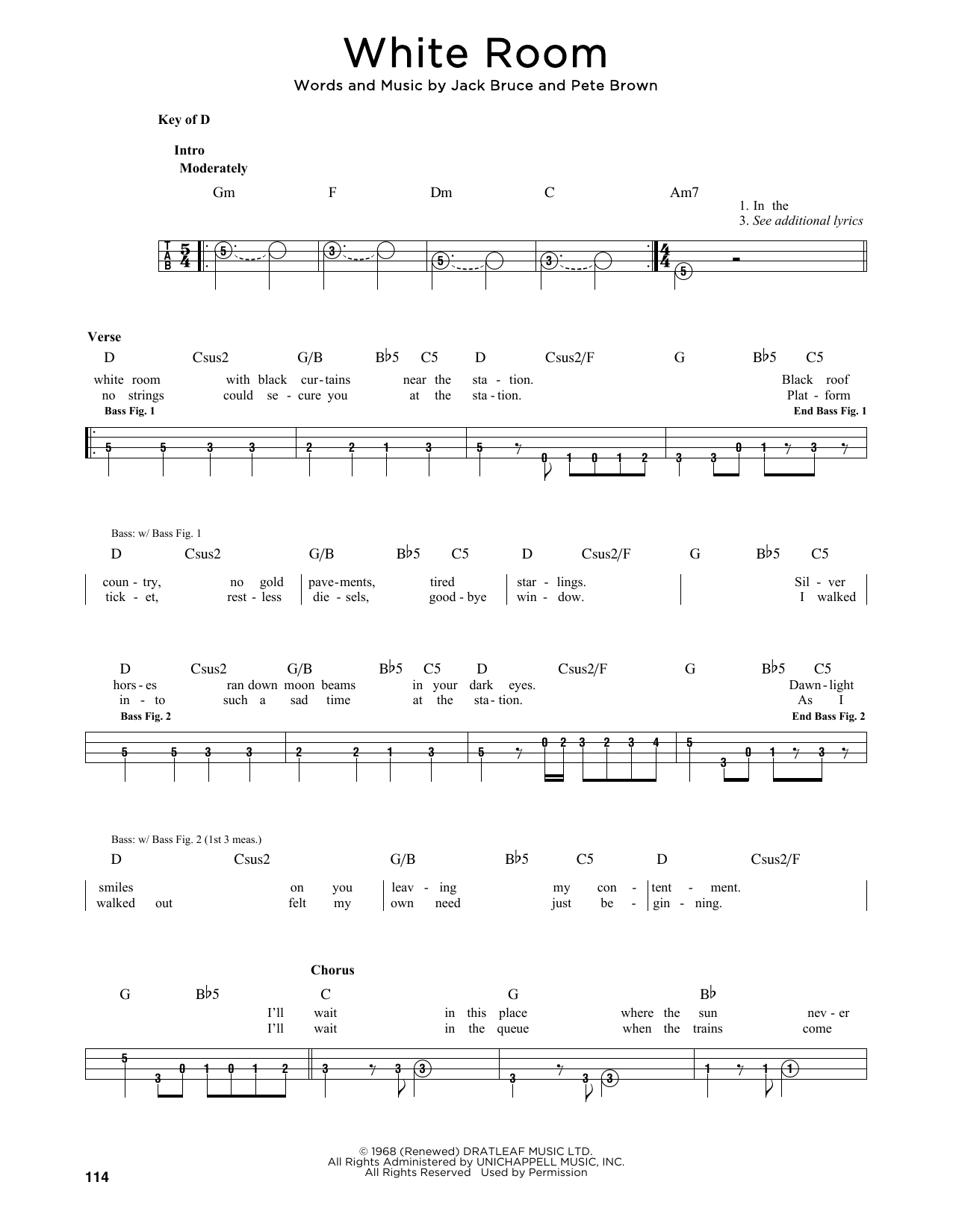 Learn to play Cream White Room sheet music for Guitar with strumming patterns in minutes. Cream White Room sheet music notes and chords