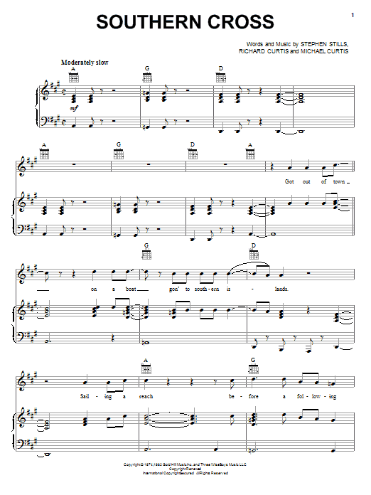 Learn to play Crosby, Stills & Nash Southern Cross sheet music for Guitar Tab in minutes. Crosby, Stills & Nash Southern Cross sheet music preview music notes and score for Guitar Tab including 7 page(s)
