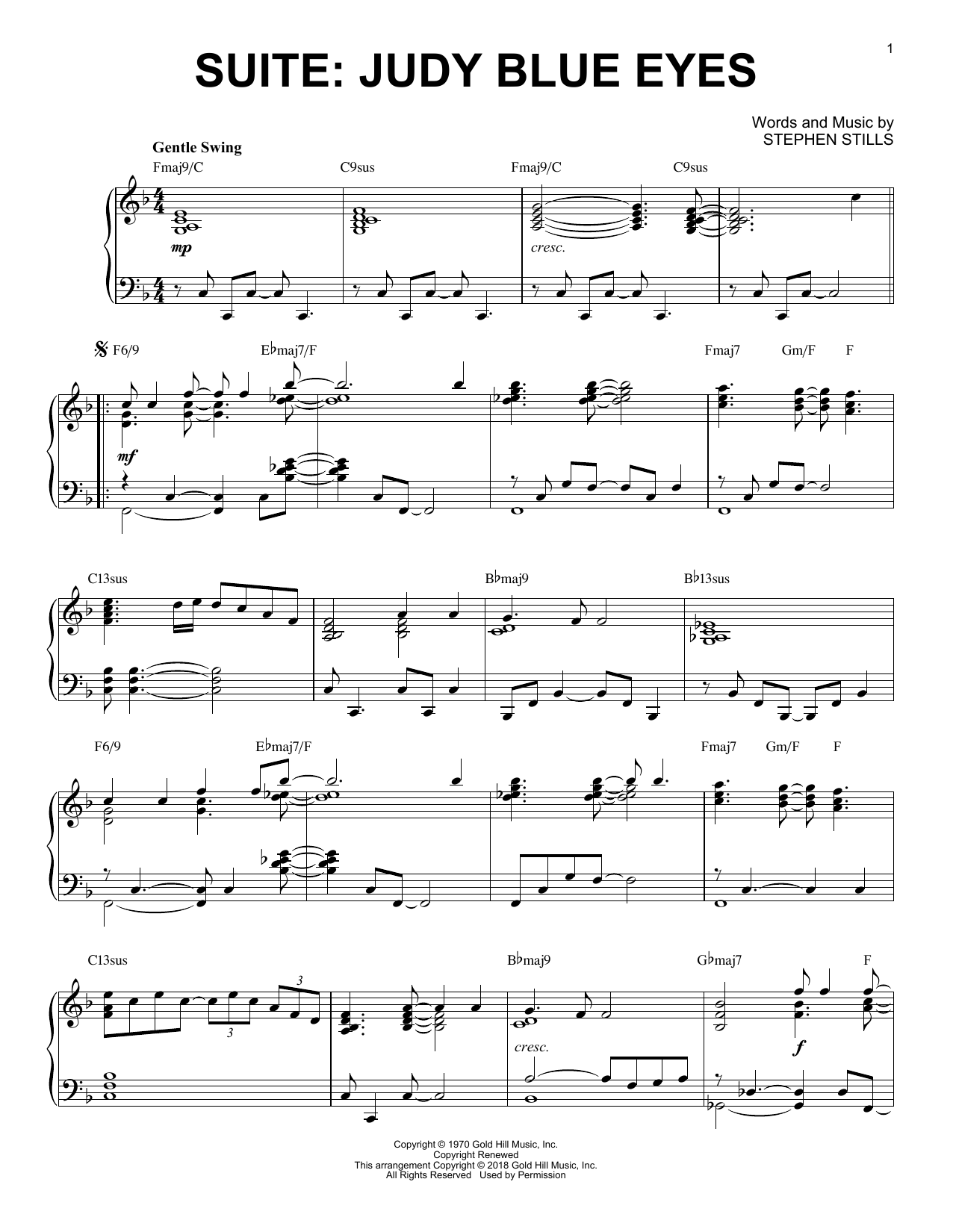 Learn to play Crosby, Stills & Nash Suite: Judy Blue Eyes sheet music for Piano in minutes. Crosby, Stills & Nash Suite: Judy Blue Eyes sheet music notes and chords