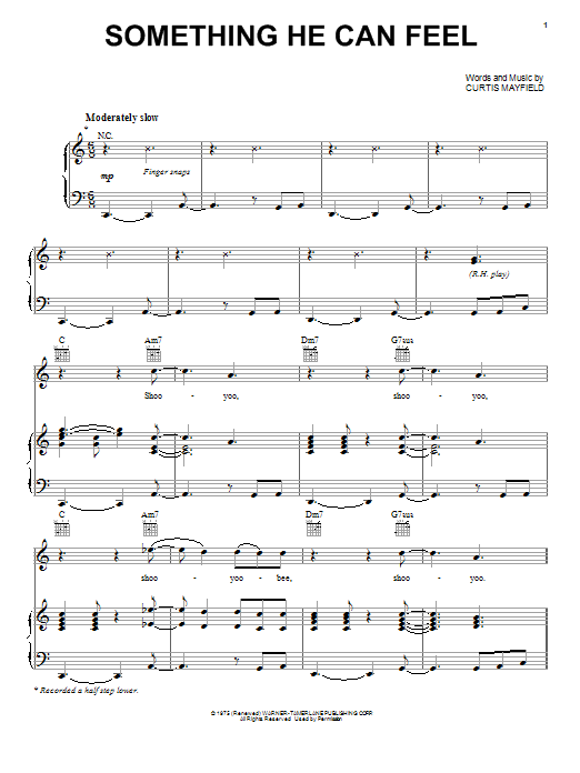 Learn to play Curtis Mayfield Something He Can Feel sheet music for Piano, Vocal & Guitar (Right-Hand Melody) in minutes. Curtis Mayfield Something He Can Feel sheet music preview music notes and score for Piano, Vocal & Guitar (Right-Hand Melody) including 6 page(s)
