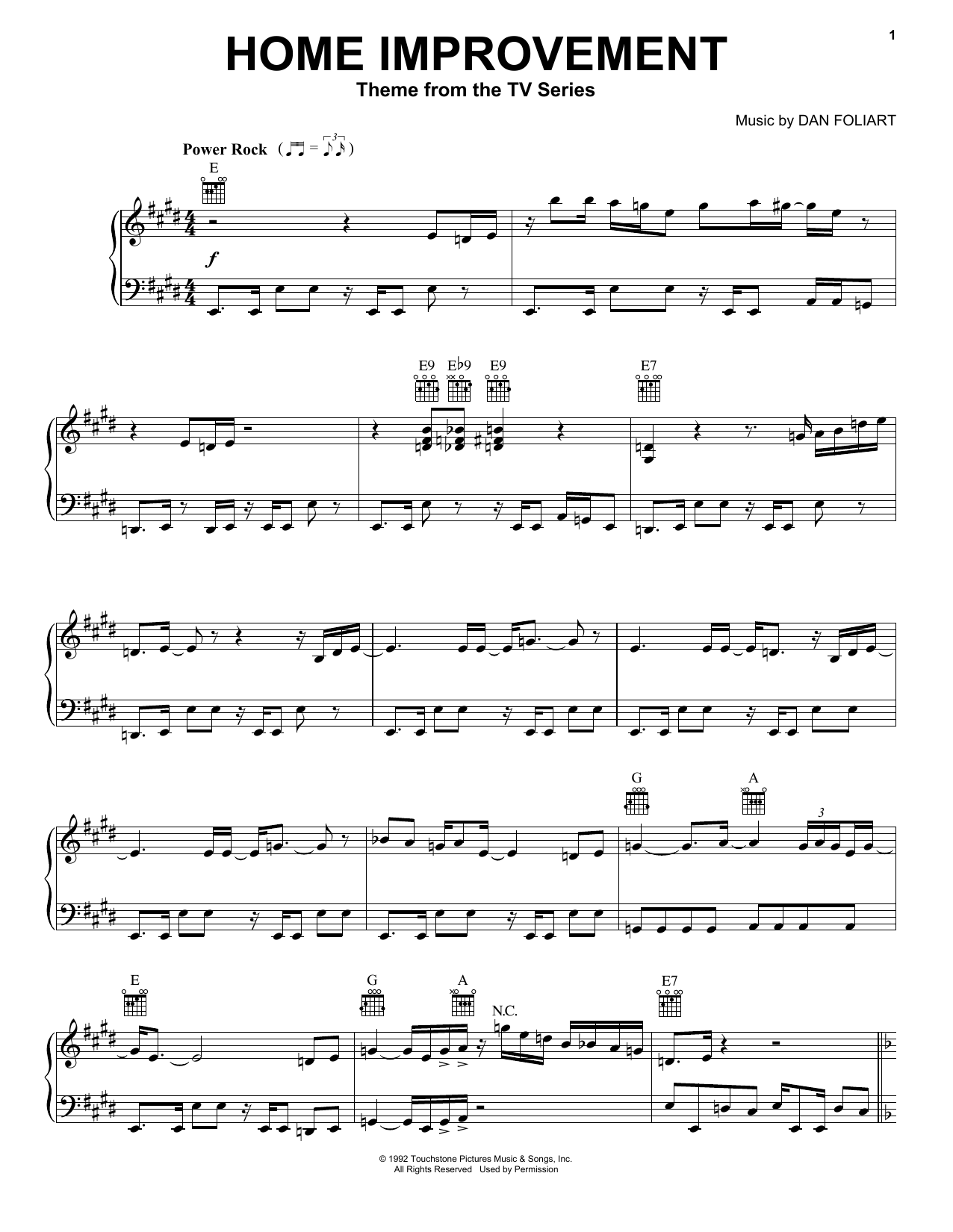 Learn to play Dan Foliart Home Improvement sheet music for Piano, Vocal & Guitar (Right-Hand Melody) in minutes. Dan Foliart Home Improvement sheet music preview music notes and score for Piano, Vocal & Guitar (Right-Hand Melody) including 2 page(s)