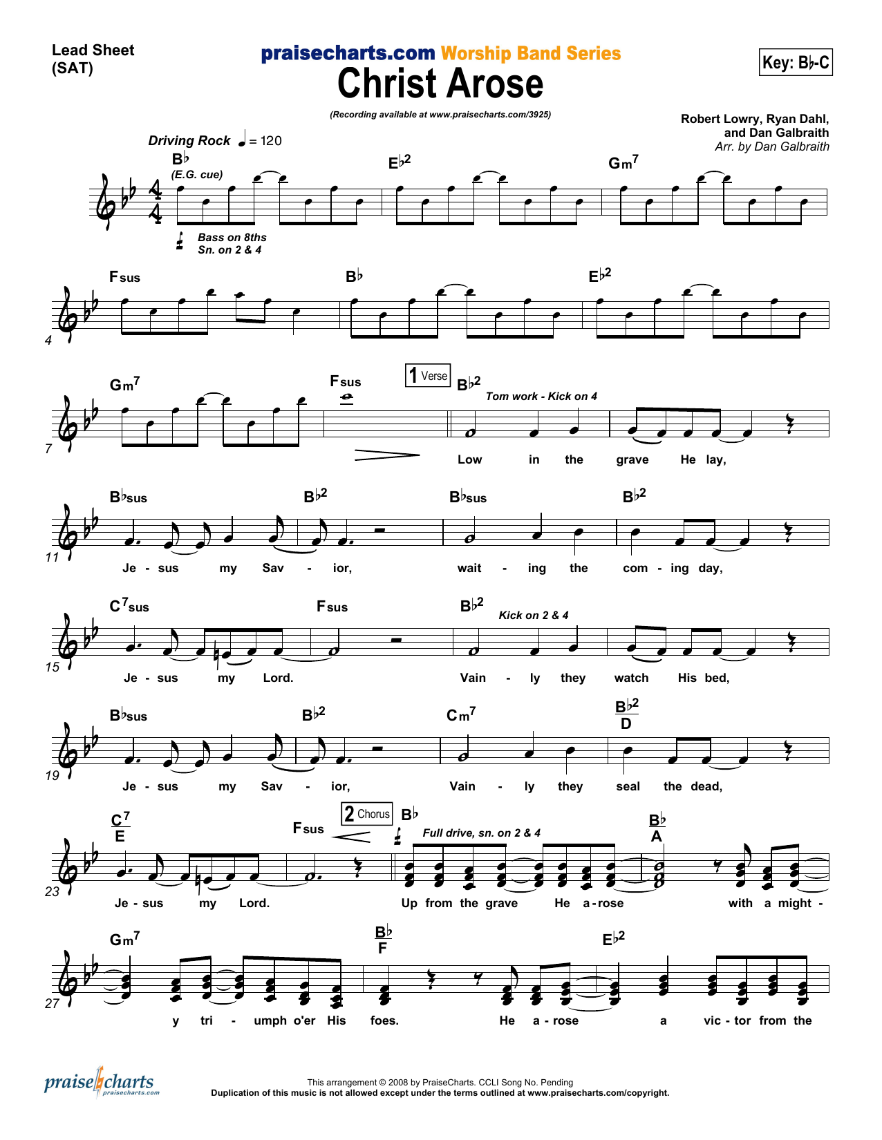 Learn to play Dan Galbraith Christ Arose sheet music for Lead Sheet / Fake Book in minutes. Dan Galbraith Christ Arose sheet music preview music notes and score for Lead Sheet / Fake Book including 8 page(s)
