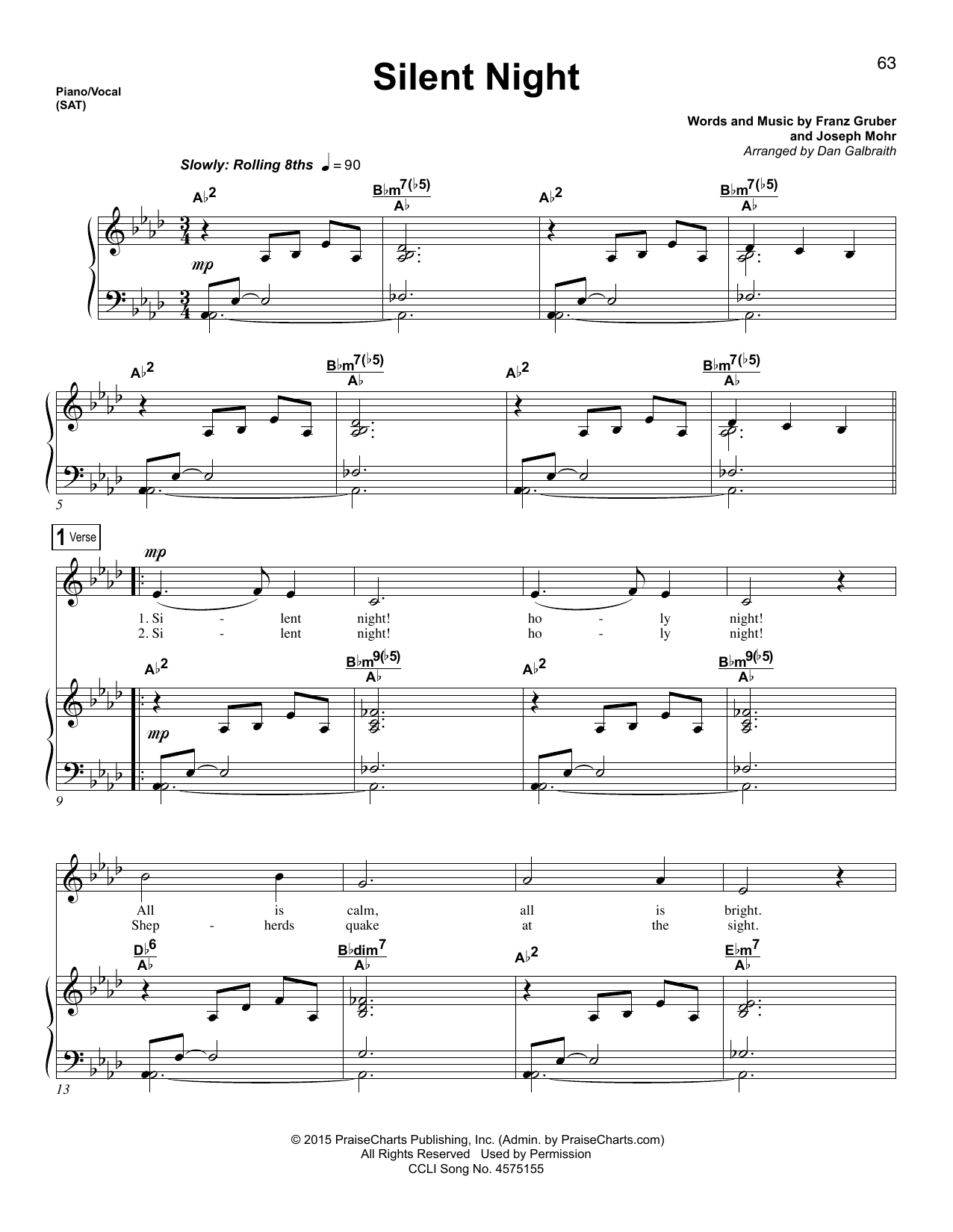 Learn to play Dan Galbraith Silent Night sheet music for Lead Sheet / Fake Book in minutes. Dan Galbraith Silent Night sheet music preview music notes and score for Lead Sheet / Fake Book including 4 page(s)