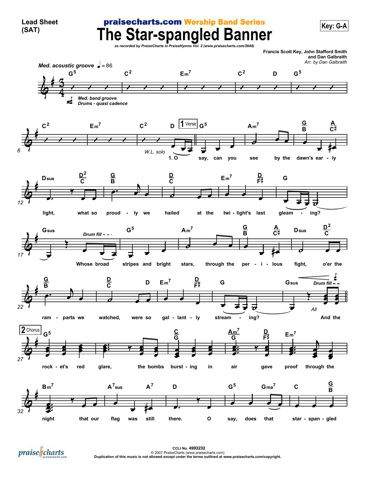 Learn to play Dan Galbraith The Star-Spangled Banner sheet music for Lead Sheet / Fake Book in minutes. Dan Galbraith The Star-Spangled Banner sheet music preview music notes and score for Lead Sheet / Fake Book including 6 page(s)