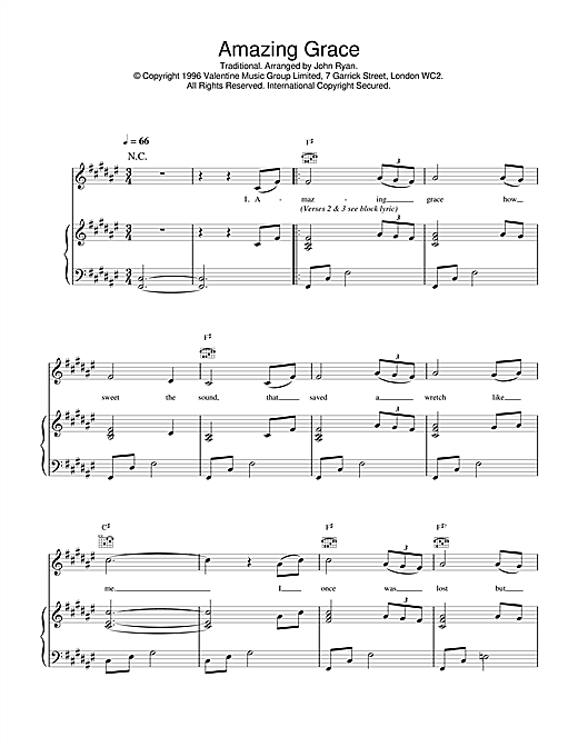 Learn to play Daniel O'Donnell Amazing Grace sheet music for Piano, Vocal & Guitar (Right-Hand Melody) in minutes. Daniel O'Donnell Amazing Grace sheet music notes and chords