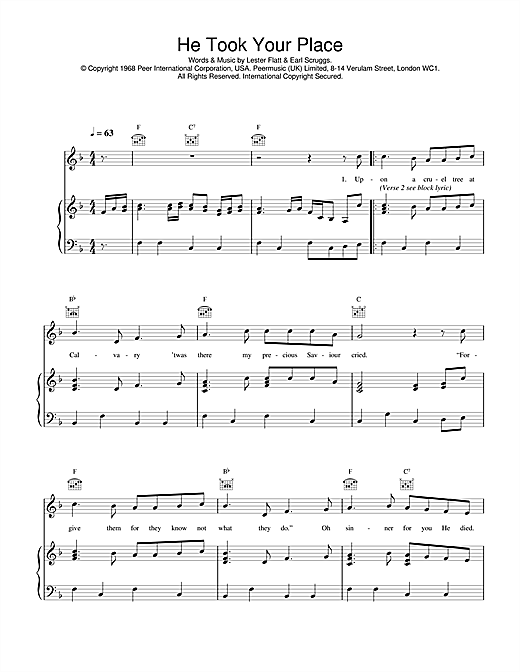 Learn to play Daniel O'Donnell He Took Your Place sheet music for Piano, Vocal & Guitar (Right-Hand Melody) in minutes. Daniel O'Donnell He Took Your Place sheet music notes and chords