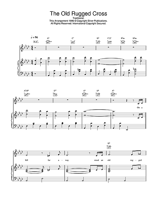 Learn to play Daniel O'Donnell The Old Rugged Cross sheet music for Piano, Vocal & Guitar (Right-Hand Melody) in minutes. Daniel O'Donnell The Old Rugged Cross sheet music notes and chords