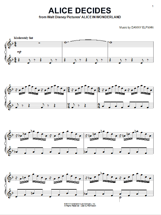 Learn to play Danny Elfman Alice Decides sheet music for Piano in minutes. Danny Elfman Alice Decides sheet music notes and chords