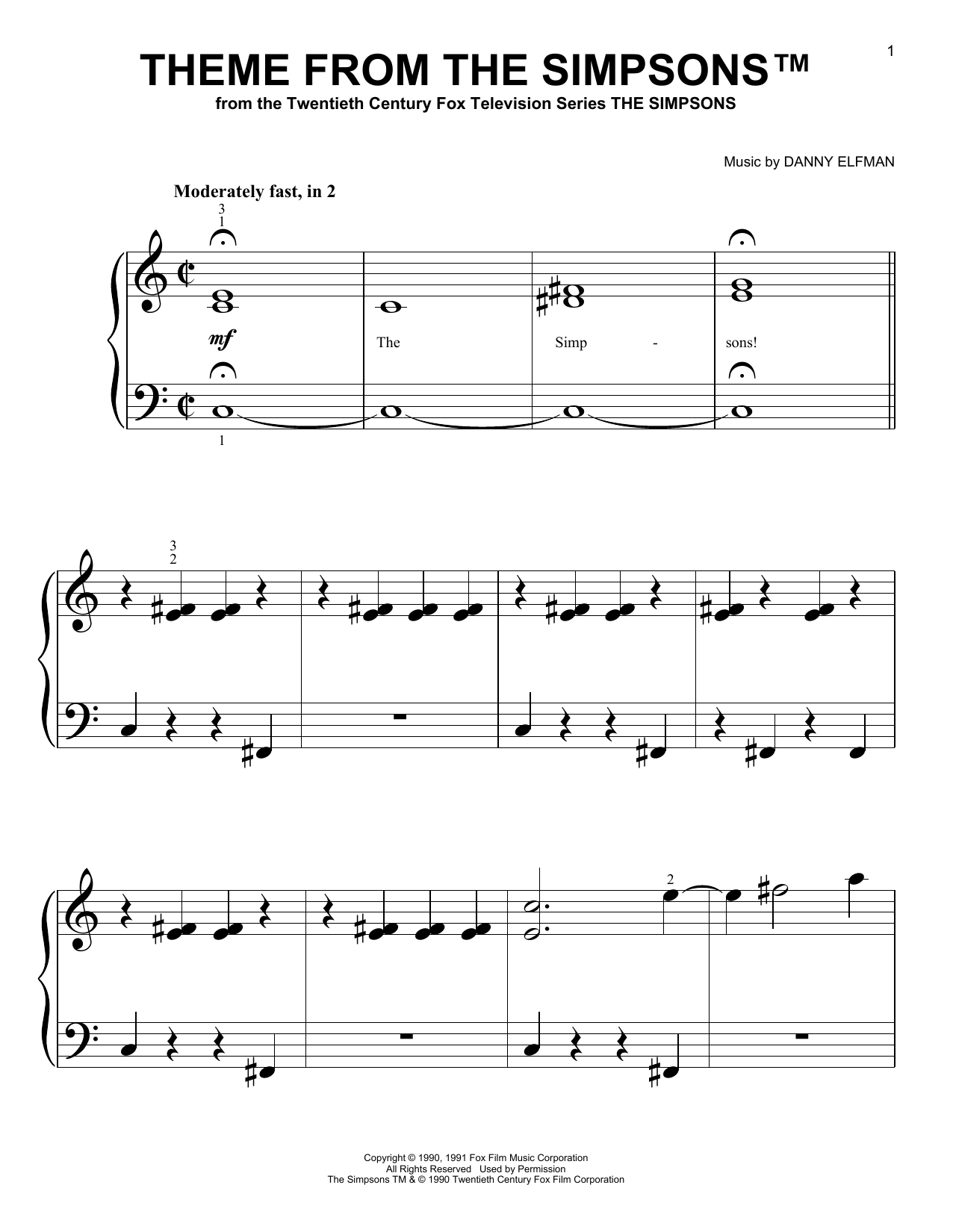 Learn to play Danny Elfman Theme From The Simpsons sheet music for Piano in minutes. Danny Elfman Theme From The Simpsons sheet music notes and chords