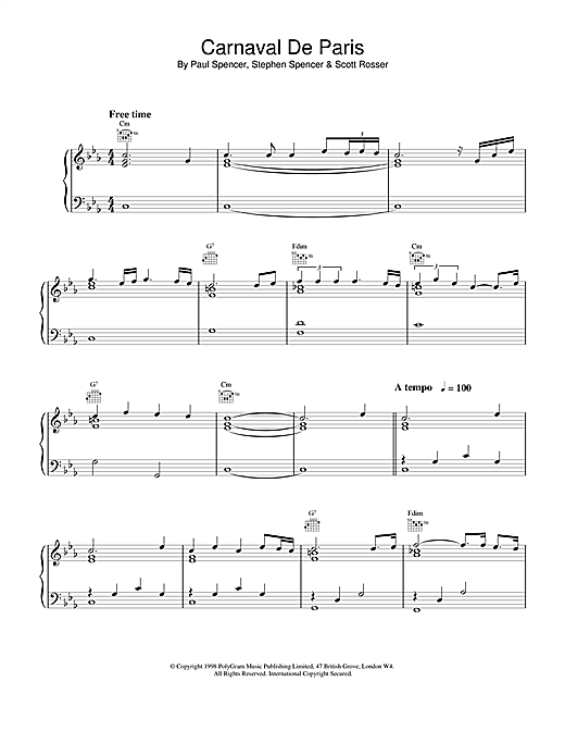 Learn to play Dario G Carnaval de Paris (World Cup '98) sheet music for Piano & Guitar in minutes. Dario G Carnaval de Paris (World Cup '98) sheet music notes and chords