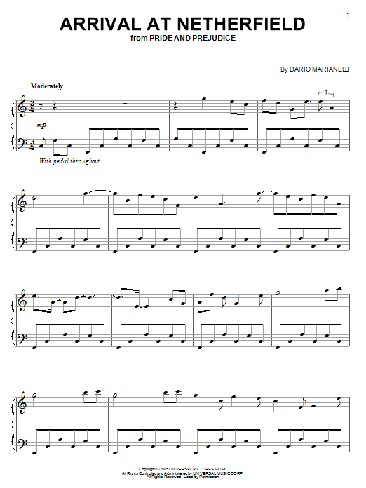 Learn to play Dario Marianelli Arrival At Netherfield sheet music for Piano in minutes. Dario Marianelli Arrival At Netherfield sheet music preview music notes and score for Piano including 5 page(s)
