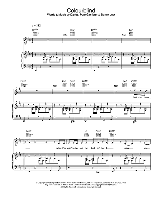 Learn to play Darius Colourblind sheet music for Lyrics Only in minutes. Darius Colourblind sheet music notes and chords