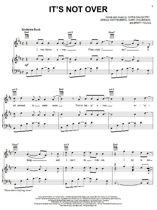 Learn to play Daughtry It's Not Over sheet music for Guitar Tab in minutes. Daughtry It's Not Over sheet music preview music notes and score for Guitar Tab including 10 page(s)