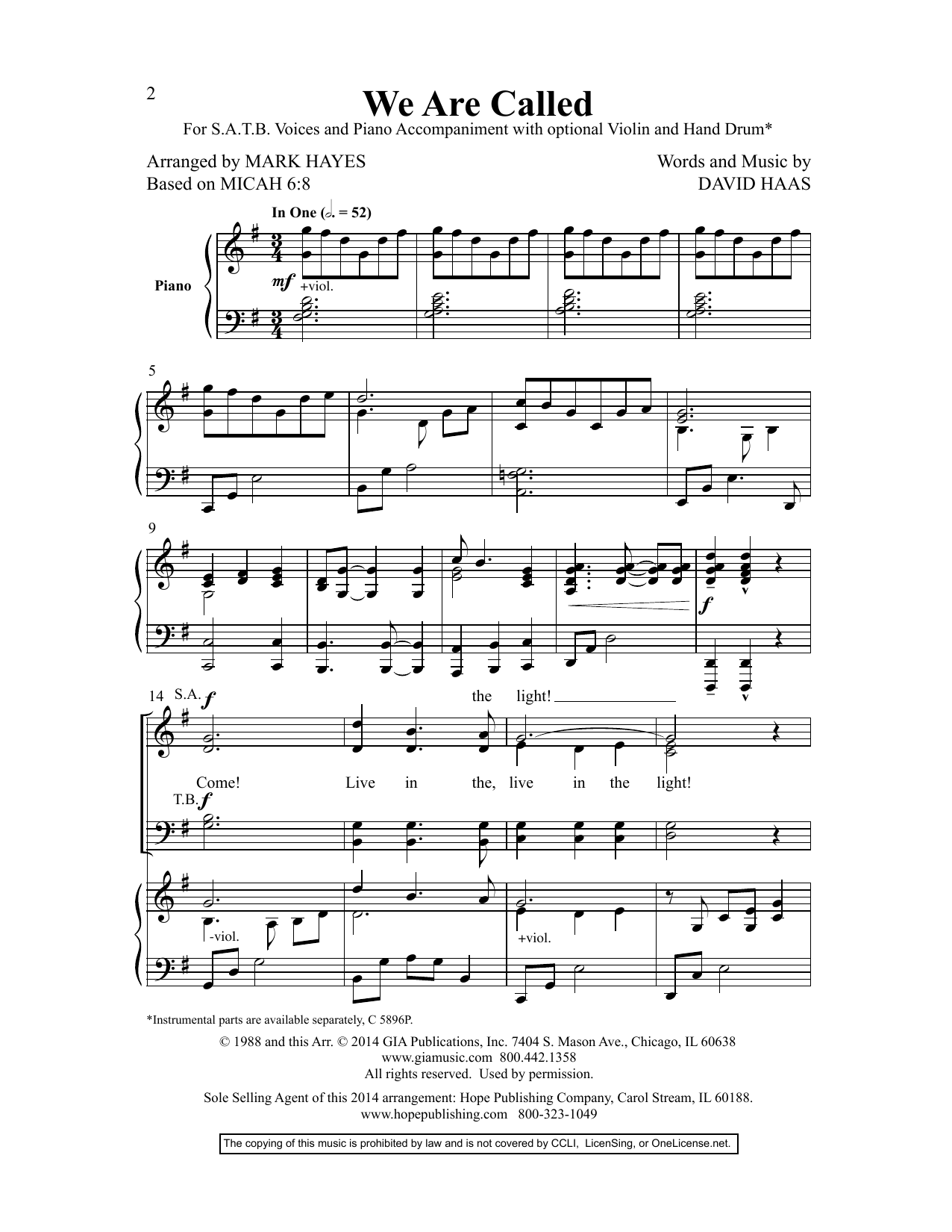 David Haas We Are Called sheet music preview music notes and score for Choir including 11 page(s)