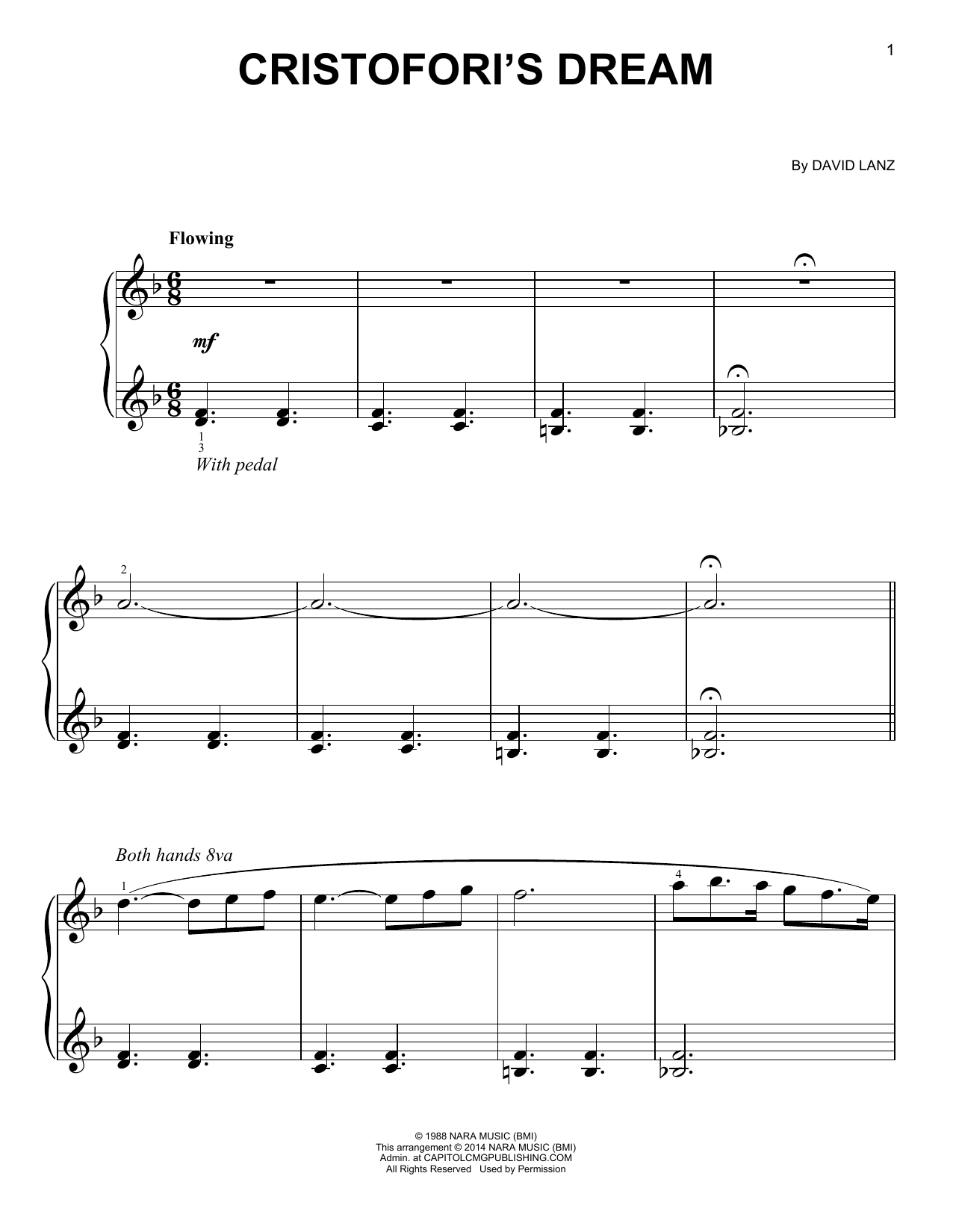 Learn to play David Lanz Cristofori's Dream sheet music for Piano in minutes. David Lanz Cristofori's Dream sheet music preview music notes and score for Piano including 9 page(s)