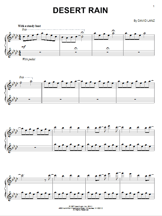 Learn to play David Lanz Desert Rain sheet music for Piano in minutes. David Lanz Desert Rain sheet music preview music notes and score for Piano including 6 page(s)
