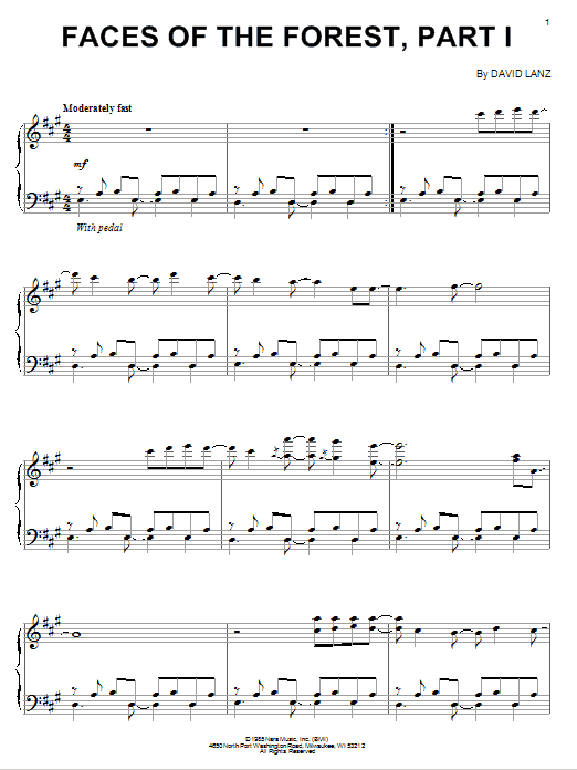 Learn to play David Lanz Faces Of The Forest, Part 1 sheet music for Piano in minutes. David Lanz Faces Of The Forest, Part 1 sheet music preview music notes and score for Piano including 5 page(s)