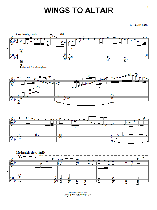 Learn to play David Lanz Wings To Altair sheet music for Piano in minutes. David Lanz Wings To Altair sheet music notes and chords
